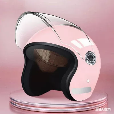Motosiklet kaskı (dəbilqə) – rainproof, and anti-fog helmet - new-national-standard-certified-pink-high-definition-lenses-one-size-fits-all