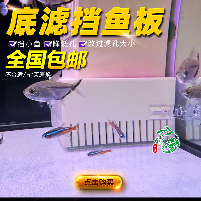 鱼缸鱼罩挡板直角溢流管挡沙防吸小鱼鱼梳挡鱼罩水族箱防吸鱼板