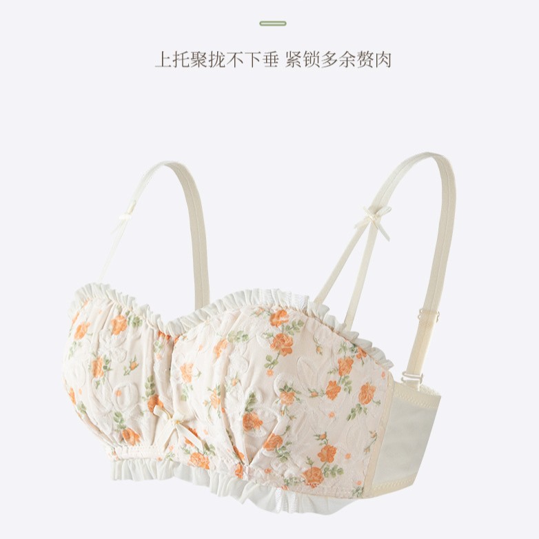 Ropa interior superior de tubo de niña de verano floral, sin costuras, hermosa espalda, sin anillo de acero, pechos pequeños, sujetador de texto grande image 2