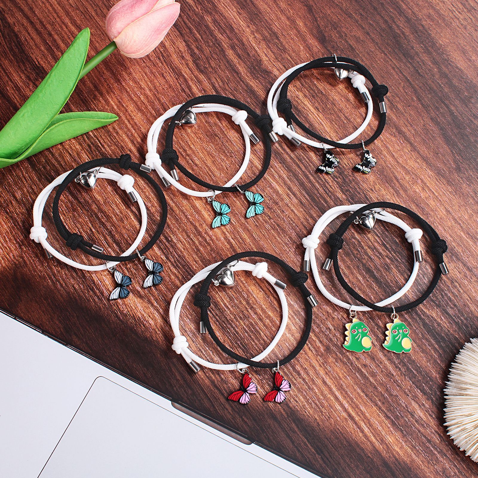 Cartoon Style Insect Alloy Inlay Couple Bracelets display picture 3