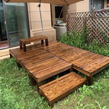 外防腐木地板阳台庭院休闲实木平台花园台阶防水榻榻米板凳花架