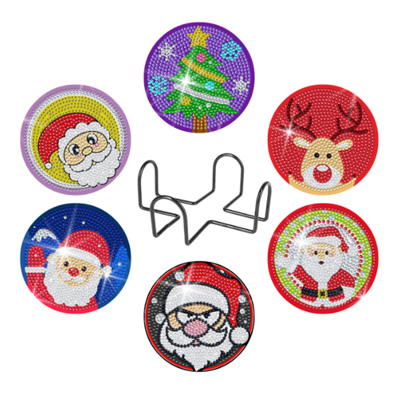 Personalizada taza de pintura de diamante transfronteriza almohadilla de taza de diamante redonda almohadilla mandala perimetral de pintura de diamante DIY