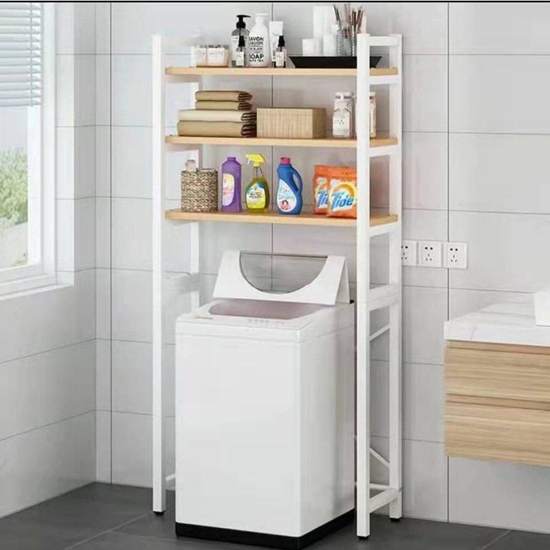 Lavadora rack de almacenamiento baño organizador rack balcón inodoro baño inodoro estante superior piso de almacenamiento