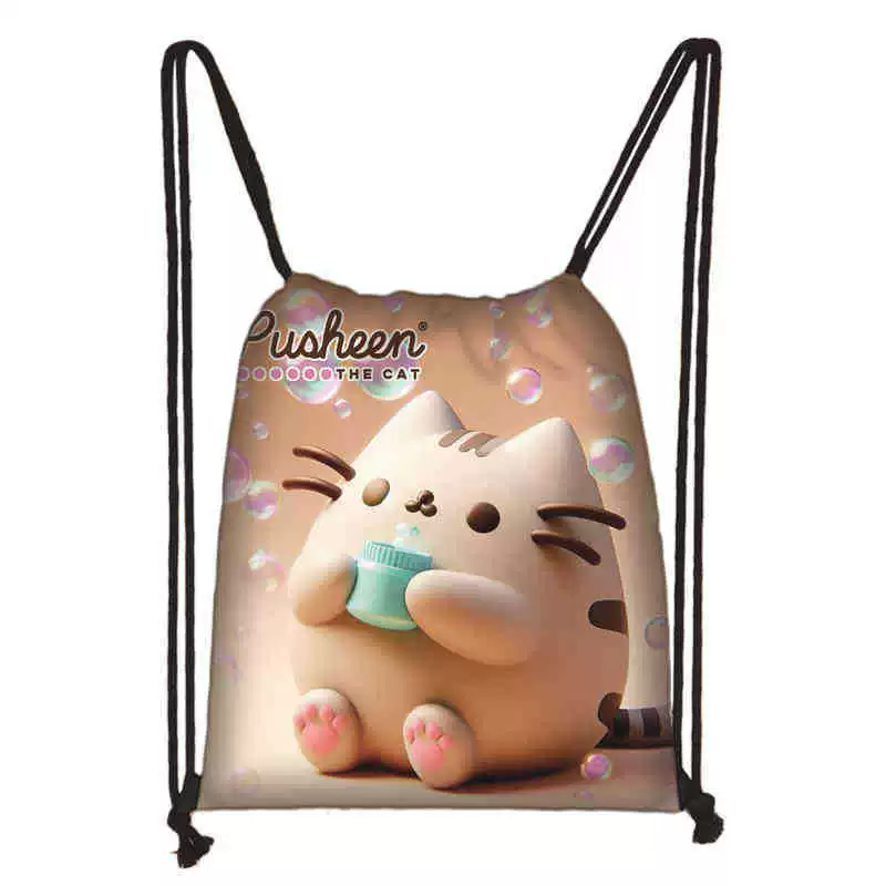 Рюкзак учебный Pusheen Fat Jimao с принтом периферийного типа, через стекло, зарубежная торговля, школьный рюкзак