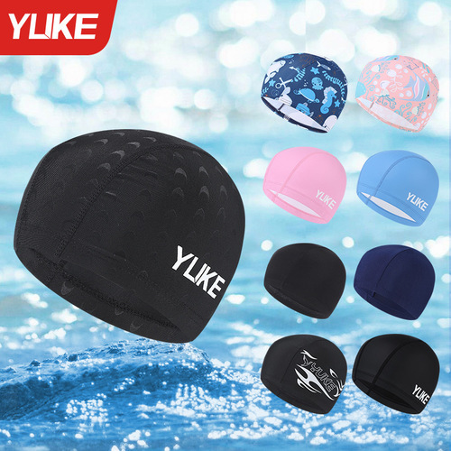 Swim Cap for Men with Waterproof Design, Large Size, Non-Tight Head, Suitable for Ladies with Long Hair, Children-Friendly Comfortable Fabric Swim Hat Set
