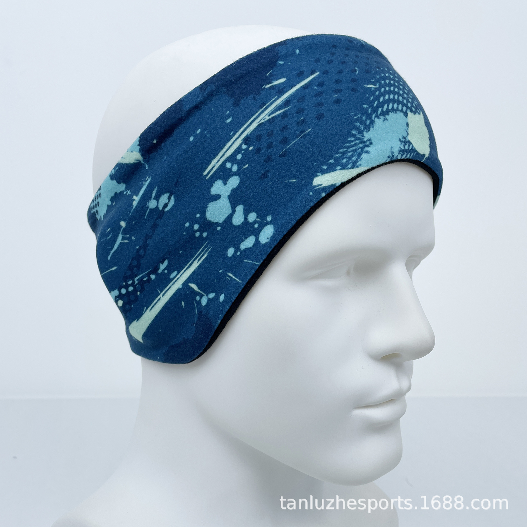 Custom-Made Double-Layer Thickened Fleece Warm Headband for Men and Women with Printed Design, Suitable for Sports and Ear Protection