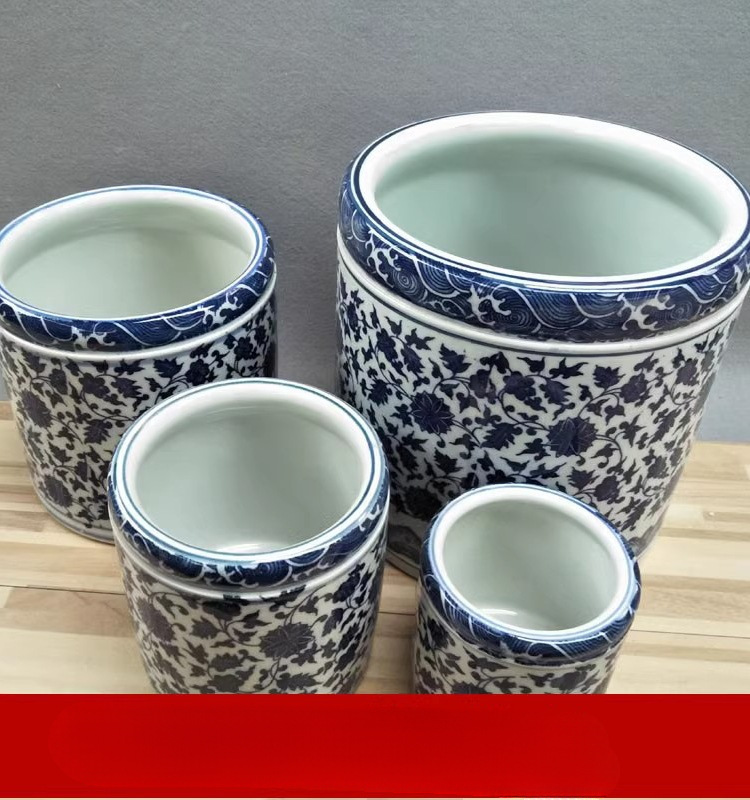 세라믹 펜 커핑 두꺼운 원양 커핑 징 데젠 블루와 화이트 도자기 작은 대학 사무실 글쓰기 룸 브러시 학생 용품