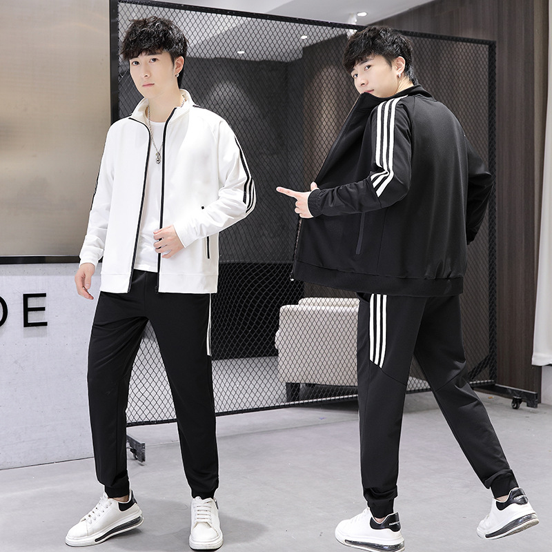 Primavera y otoño traje casual de los hombres moda coreana pantalones de abrigo de moda traje deportivo de dos piezas de moda al por mayor