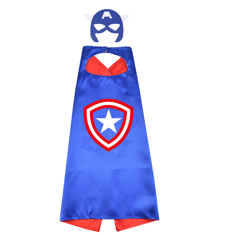 En stock al por mayor de Halloween Capitán América traje Spiderman Iron Man Hulk superhéroe capa niños