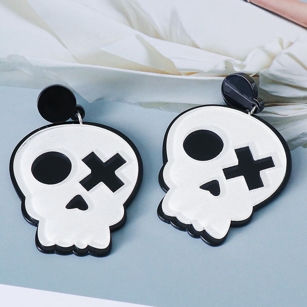 Halloween Funny Pumpkin Skull Ghost Acrylic Personality Resin Earrings display picture 28