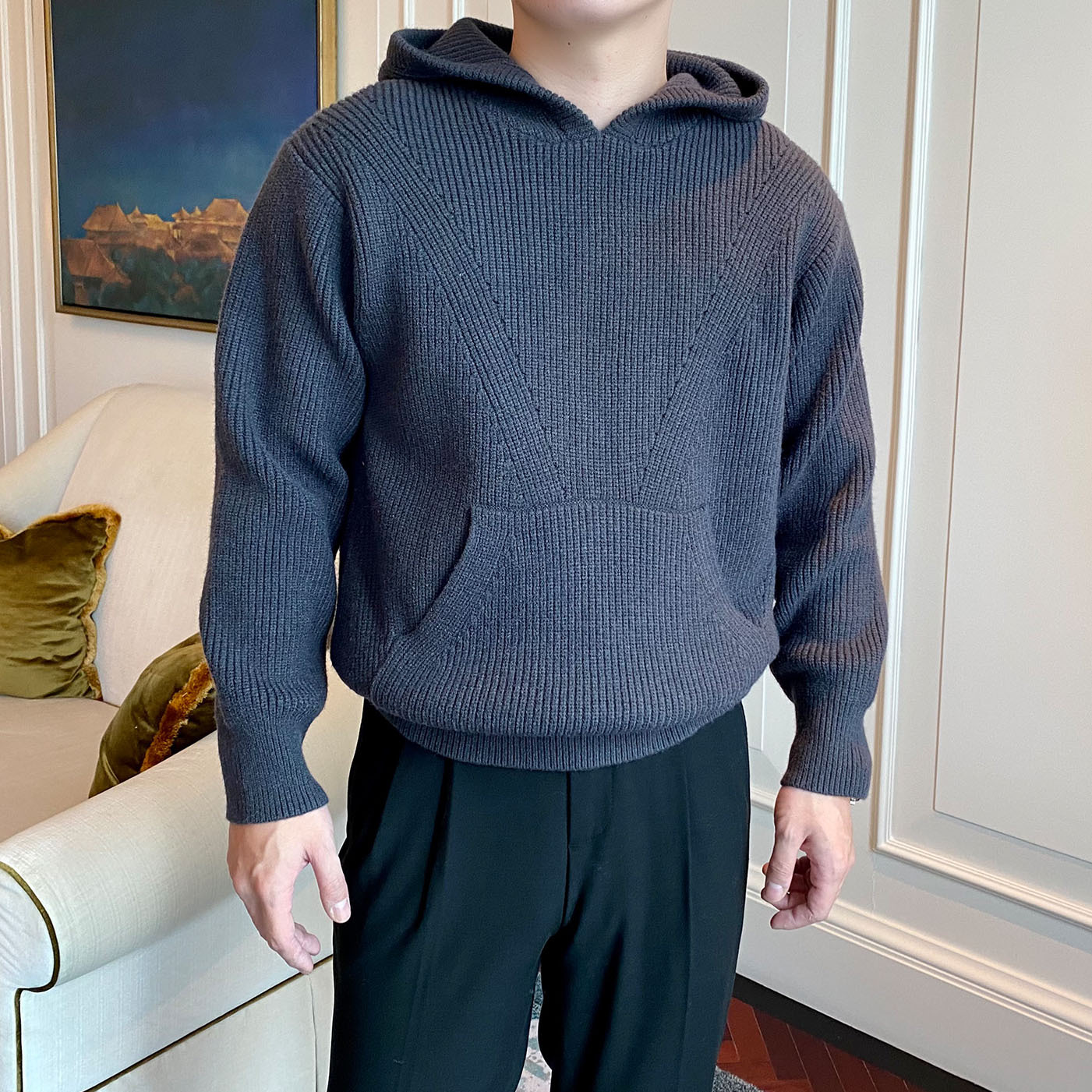 Herren-Strickpullover mit Kapuze – Stilvoller britischer Business-Casual-Wintermantel, warm und bequem, atmungsaktiv und maschinenwaschbar (Schwarz, Blau, Rot)_voghion.com