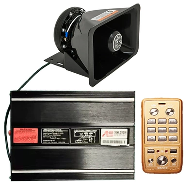 Wireless car siren speaker, 200W vehicle alarm, high-pitched horn, AS7200NG + square speaker