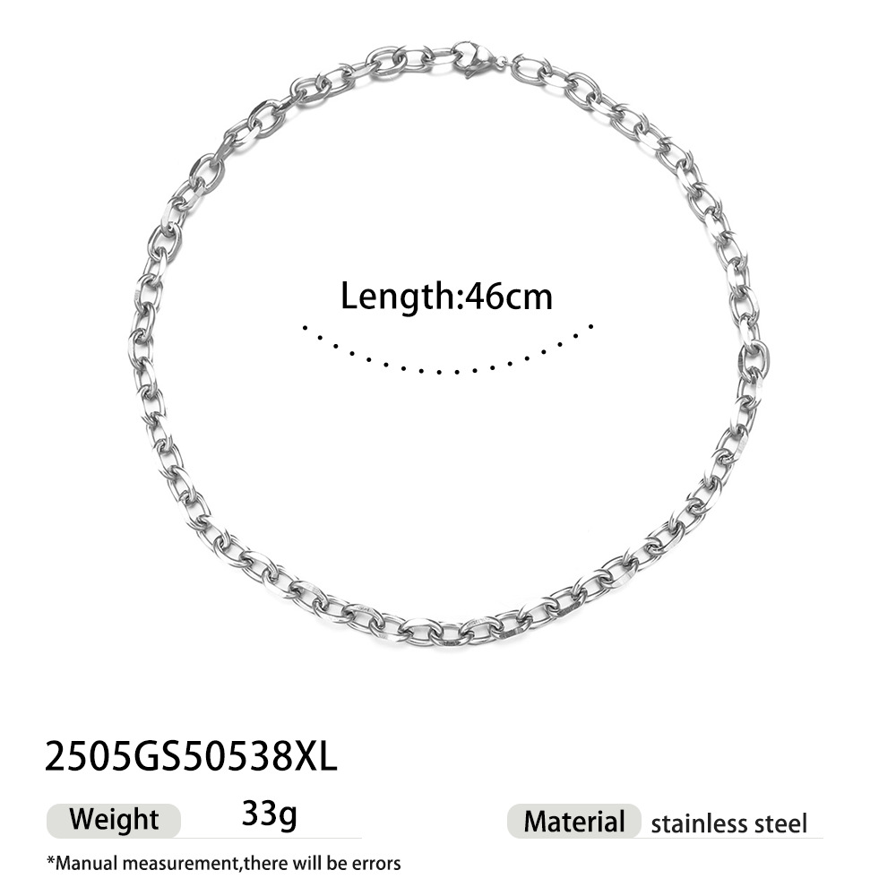 Tena collar de acero inoxidable europeo y americano, cadena femenina que no se desvanece, cadena cubana, concha, estrella de mar, collar de sol, tendencia salvaje