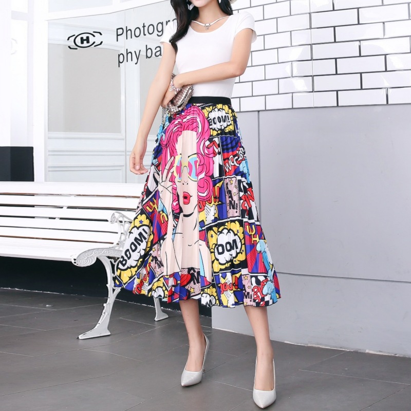 Rainbow Print Pleated Skirt Image 4
