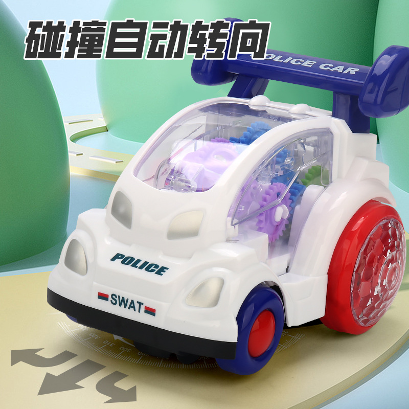 Coche eléctrico UNIVERSAL TRANSPARENTE engranaje coche concepto coche modelo colorido música Luz coche de juguete de dibujos animados