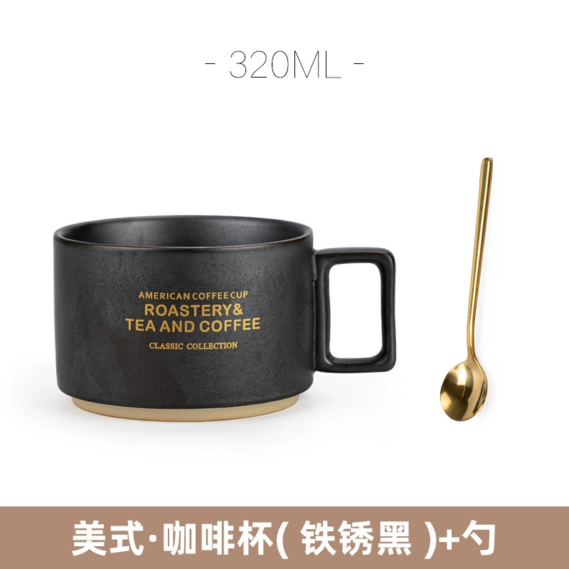 Factory American Coffee Cup Fashion Retro Ceramics Cup Water Cup Marker Cup Bring Spoon Dispot Set