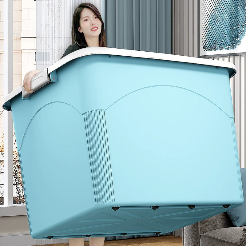 Утолщенный очень большой ящик для хранения, пластиковый ящик для хранения домашней одежды, одеяла, игрушек, ящик для хранения для использования в студенческом классе