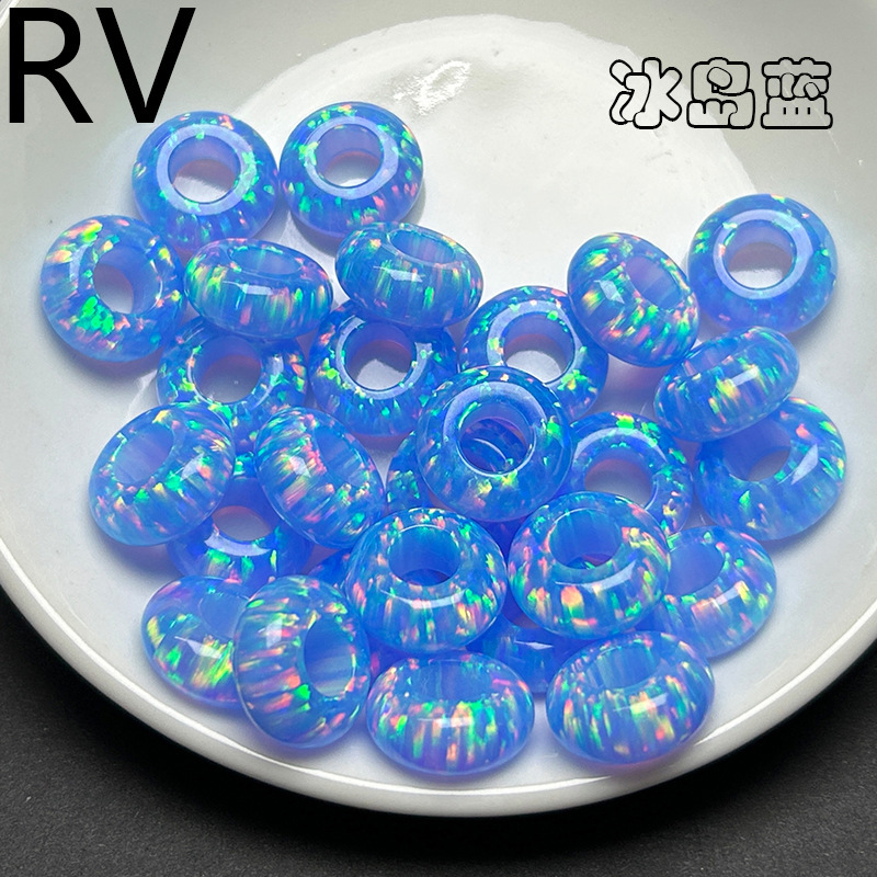 Opal Pandora Thick Flat Beads Abacus Spacer Beads Artificial Opal Wheel Loose Beads Panjia Transparent Crystal Jelly Opal