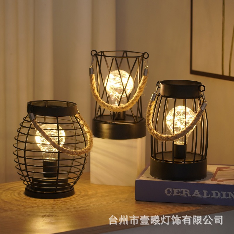 Explosión transfronteriza lámpara nórdica lámpara de decoración de hierro forjado decoración interior modelado copa de vino tinto lámpara de cobre lámpara de noche de Navidad image 3
