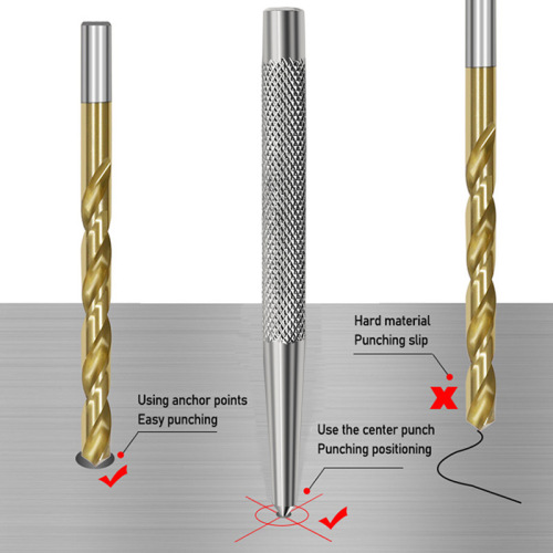 Conical punch, drilling center locator, high hardness center punch, fitter chisel punch