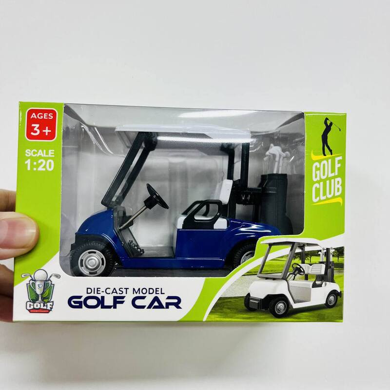 Factory wholesale golf cart model ornaments boy toy car 1:20 alloy back golf cart