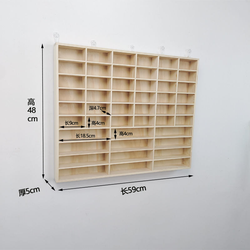 实木多格小汽车收纳墙上玩具置物架多层车模1:64多美卡展示架车|undefined