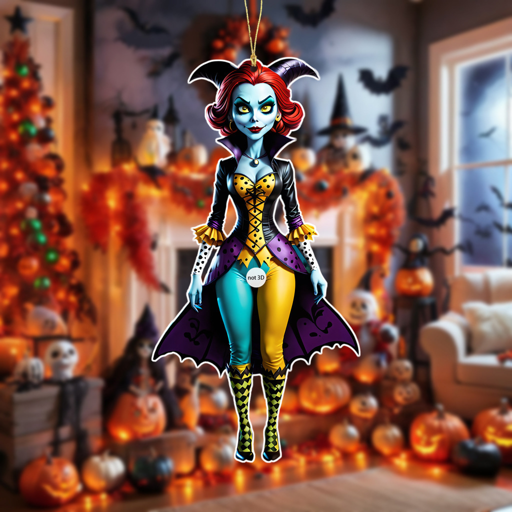 Halloween Noche de Navidad Horror figura plana 2D colgante de calabaza decoración de escena atmósfera de Halloween pequeño colgante