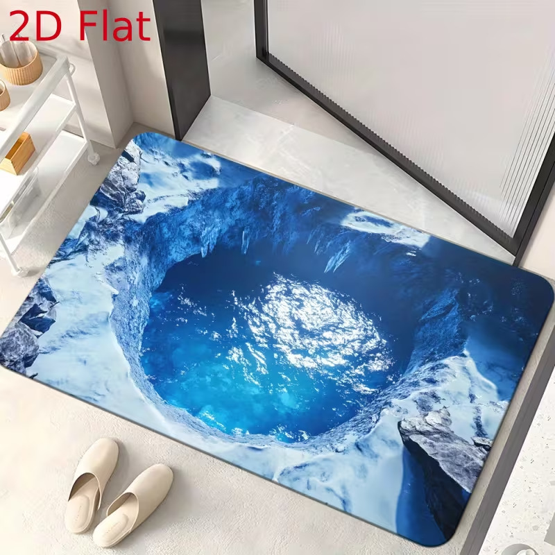 Cross-border TEMU American-style 3D Visual Water-Absorbent Diatomite Floor Mat for Home, Easy to Clean, Entryway Doormat, Dropshipping