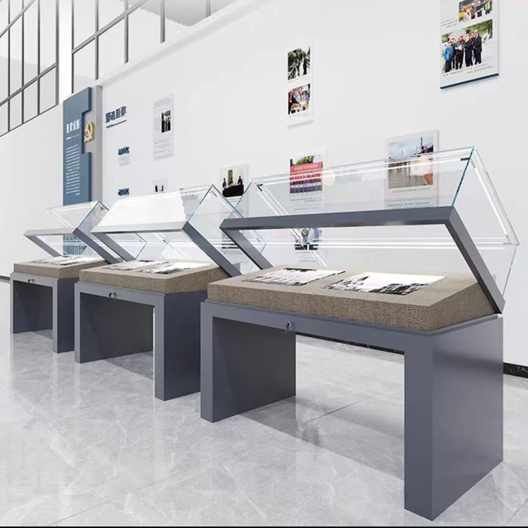 成都博物馆展示柜古董字画古玩展柜金属材质博物馆展柜文物柜台