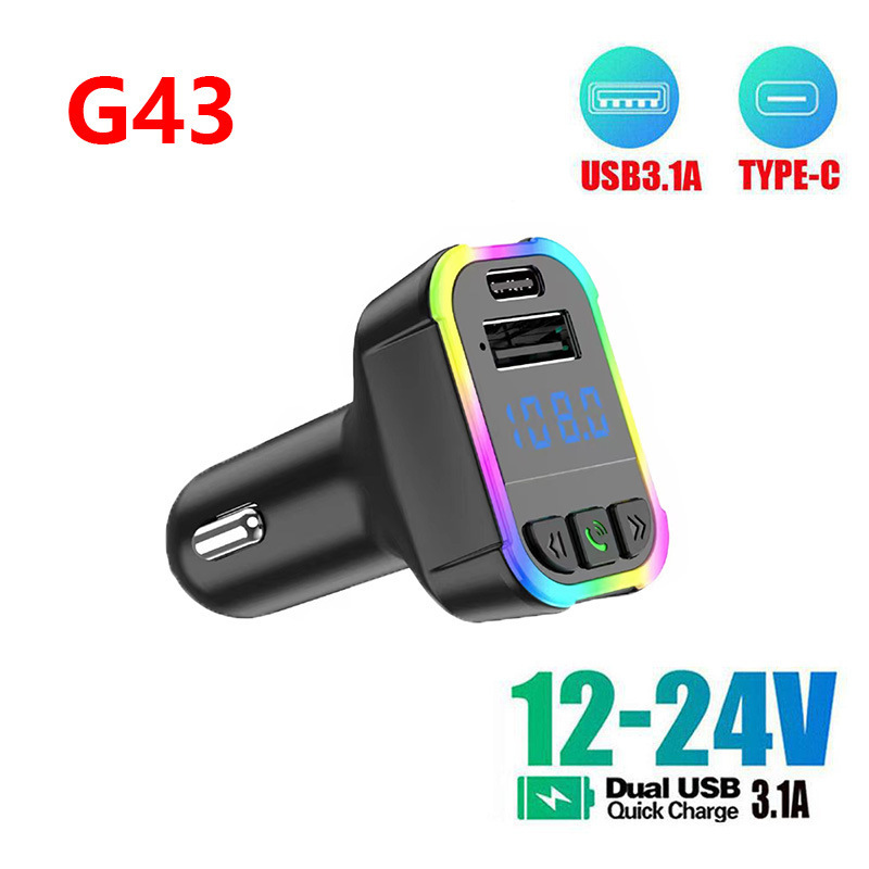 G43 car Bluetooth hands-free CarMp3player music player car FM transmitter with car charger source