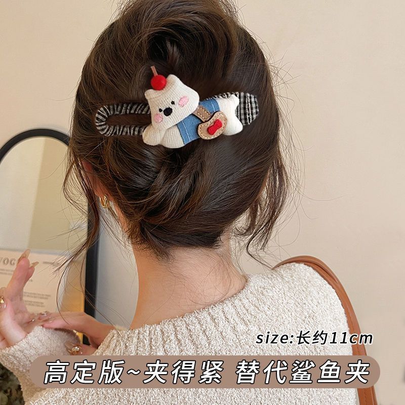 蝴蝶结鸭嘴夹高级感2025新款发夹女半扎一字抓夹安全鲨鱼夹子发饰|undefined