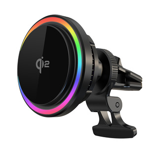 Factory Direct mobile phone magnetic car wireless charger suitable for iphone15/14 series QI2 cool horse running light