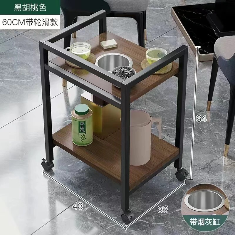 木制款麻将馆茶杯架客厅麻将桌可移动小茶几卧室落地正方形置物架|undefined