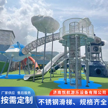 山东济南户外不锈钢滑梯小区幼儿园游乐场游乐设备304儿童滑滑梯