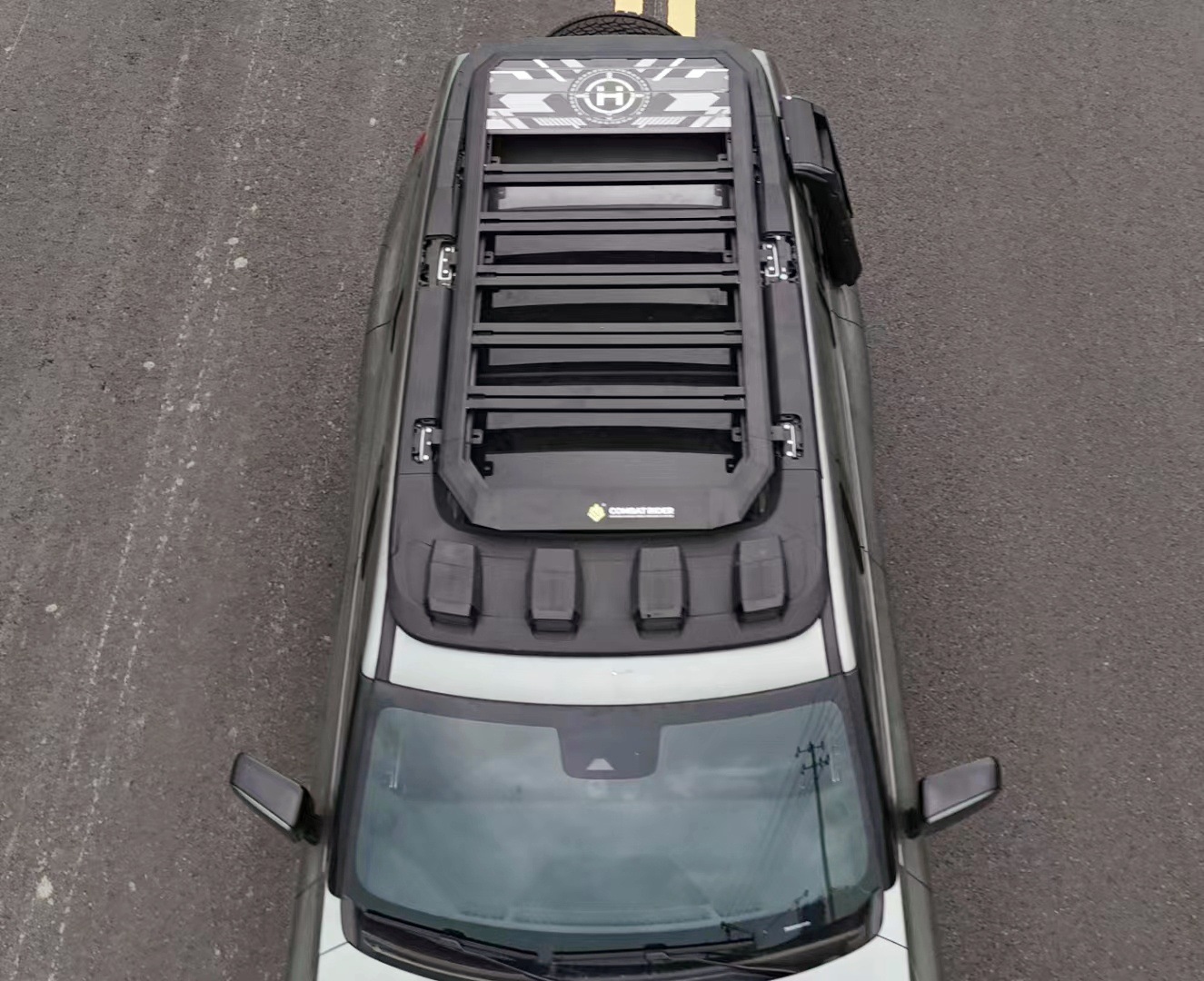 dark blue 318 roof rack ladder side account car off-road modified roof platform outdoor storage travel rack