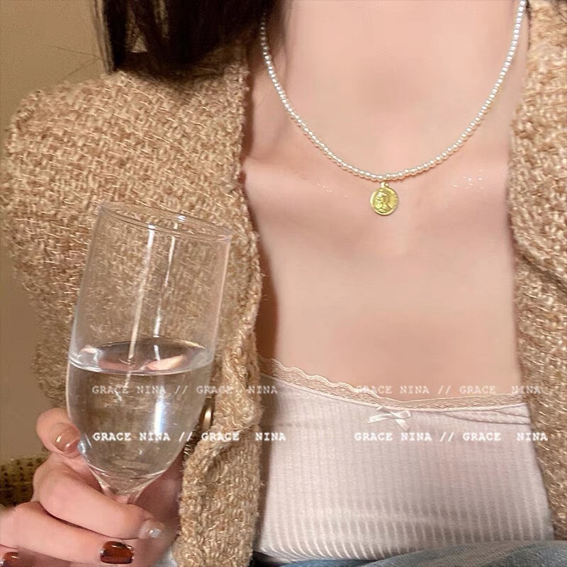 辣妹蝴蝶项链女爆款百搭感不掉色小众设计爱心珍珠锁骨链饰品批发|undefined