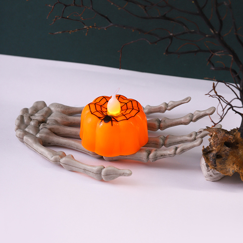 Maison & Jardin Halloween citrouille lanterne fantôme festival décoration accessoires led électronique bougie lampe fête fournitures veilleuse lumineuse lampe à vent_voghion.com