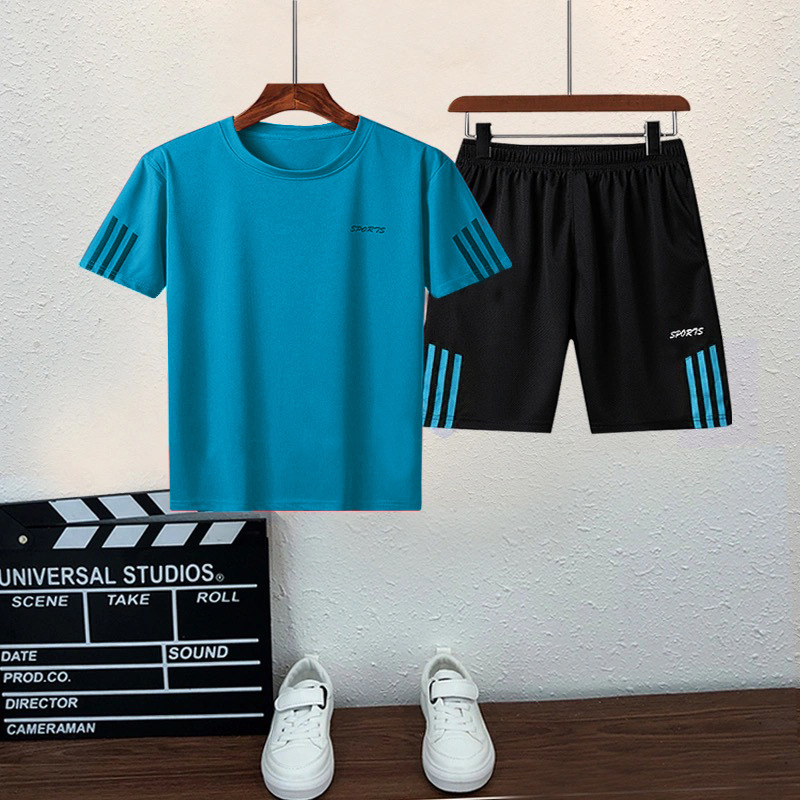 Summer New Children's Quick-drying Short-sleeved Shorts suit Two-piece Sports Casual Basketball Suit for Boys and Girls
