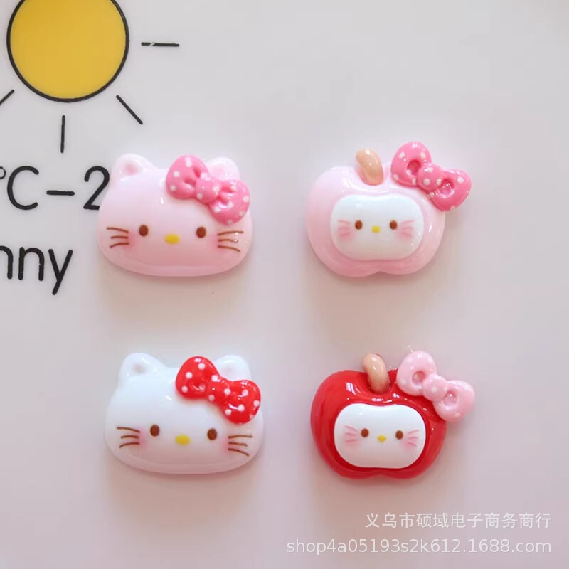 Cartoon Apple Sanrio Kt Cat Resin Accessories Handmade DIY Croc Shoes Mobile Phone Hairpin Refrigerator Magnet Keychain Cartoon Apple Sanrio Kt Cat Resin Accessories Handmade DIY Croc Shoes Mobile Phone Hairpin Refrigerator Magnet Keychain