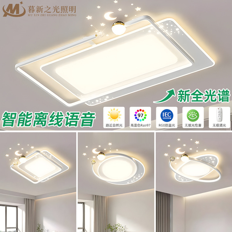 Zhongshan Home Decoration Lighting Living Room Bedroom Ceiling Lamp Restaurant Starry Sky Lamp Ceiling Fan Lamp Modern Simple Whole House Package