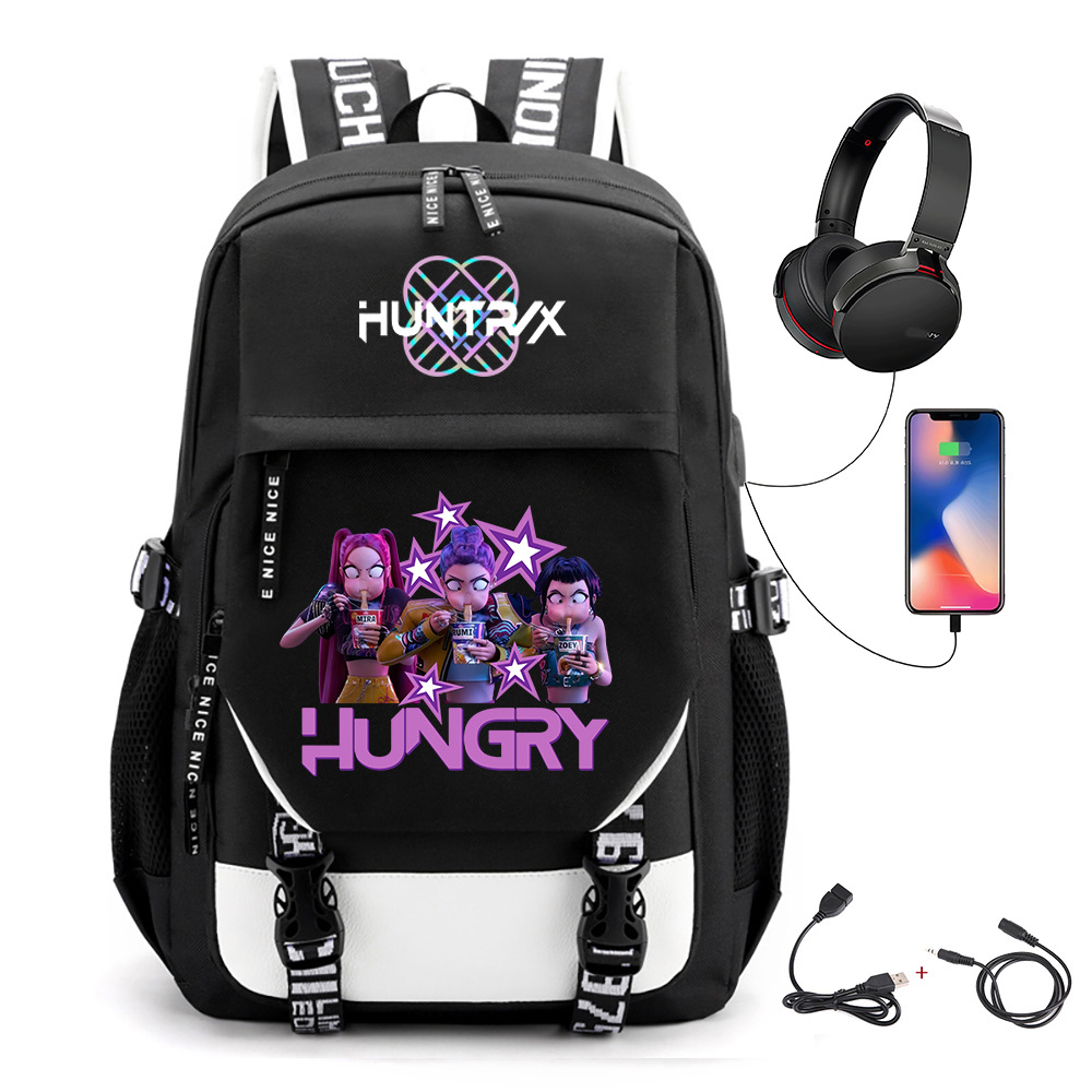 Comercio exterior transfronterizo KPOP Caza de brujas película impresión perimetral mochila mochila escolar mochila USB