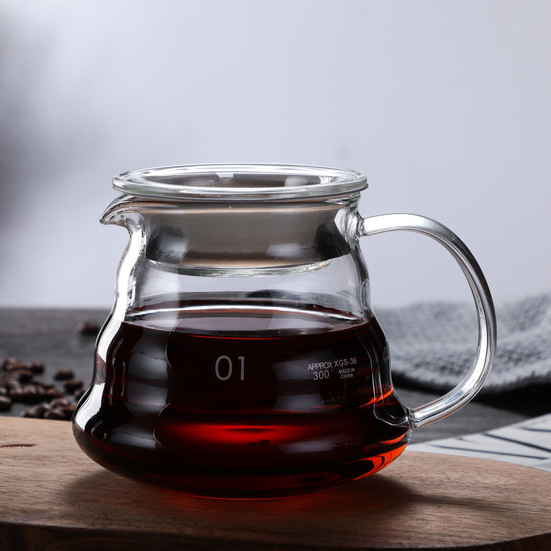 Fabricante directo de vidrio para compartir cafetera conjunto de cafetera de agua de mano taza de filtro de nube cafetera de moca explosión doméstica comercial