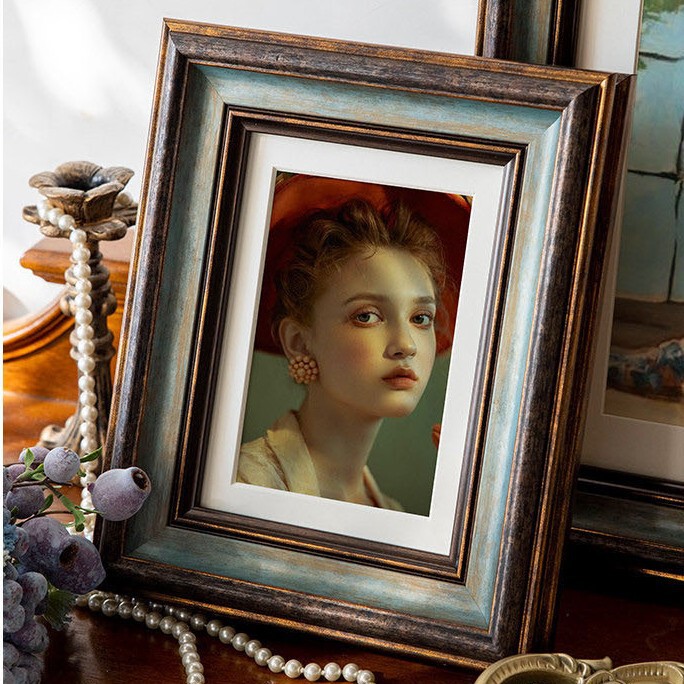 Vintage decorative picture frame, distressed oil painting frame, outer frame for wall hanging, tabletop display, puzzle frame, European-style large picture frame Vintage decorative picture frame, distressed oil painting frame, outer frame for wall hanging, tabletop display, puzzle frame, European-style large picture frame