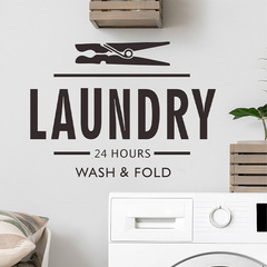 FX-E212外貿英文標語Laundry洗衣房家居背景裝飾牆貼紙批發
