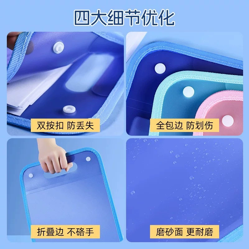 Handheld folder for elementary school students, multilayer capacious organ, storage system, classification
