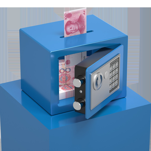 Small home safe with coins