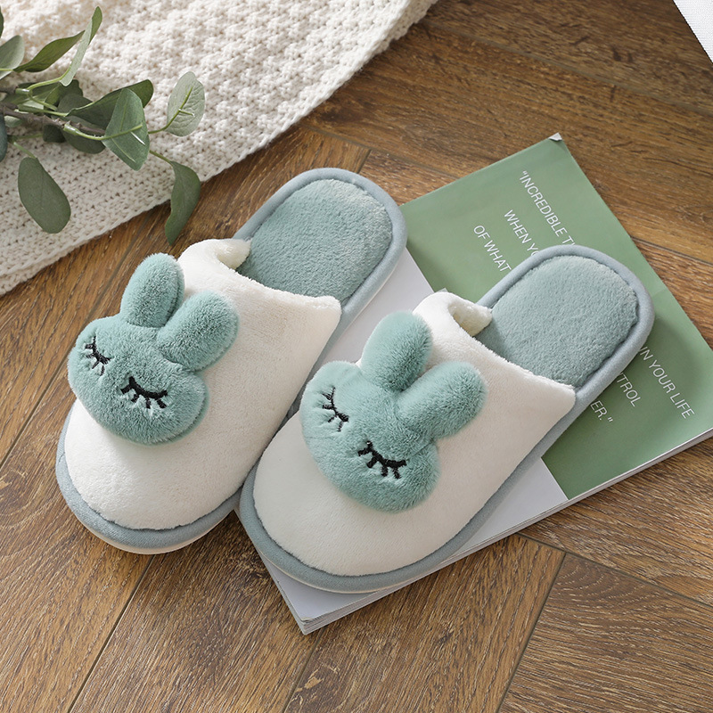 Cute Cartoon Women's Cotton Slippers for Home Plush Warm Furry Slippers for Women Indoor Home Warmth