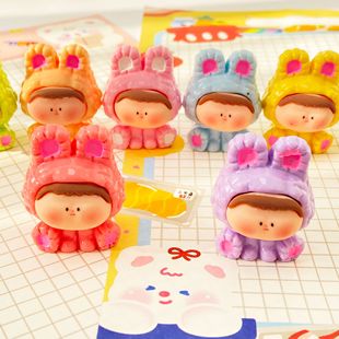 Rabbit head resin adorable resin crafts ornaments creative cute desktop decoration small ornaments