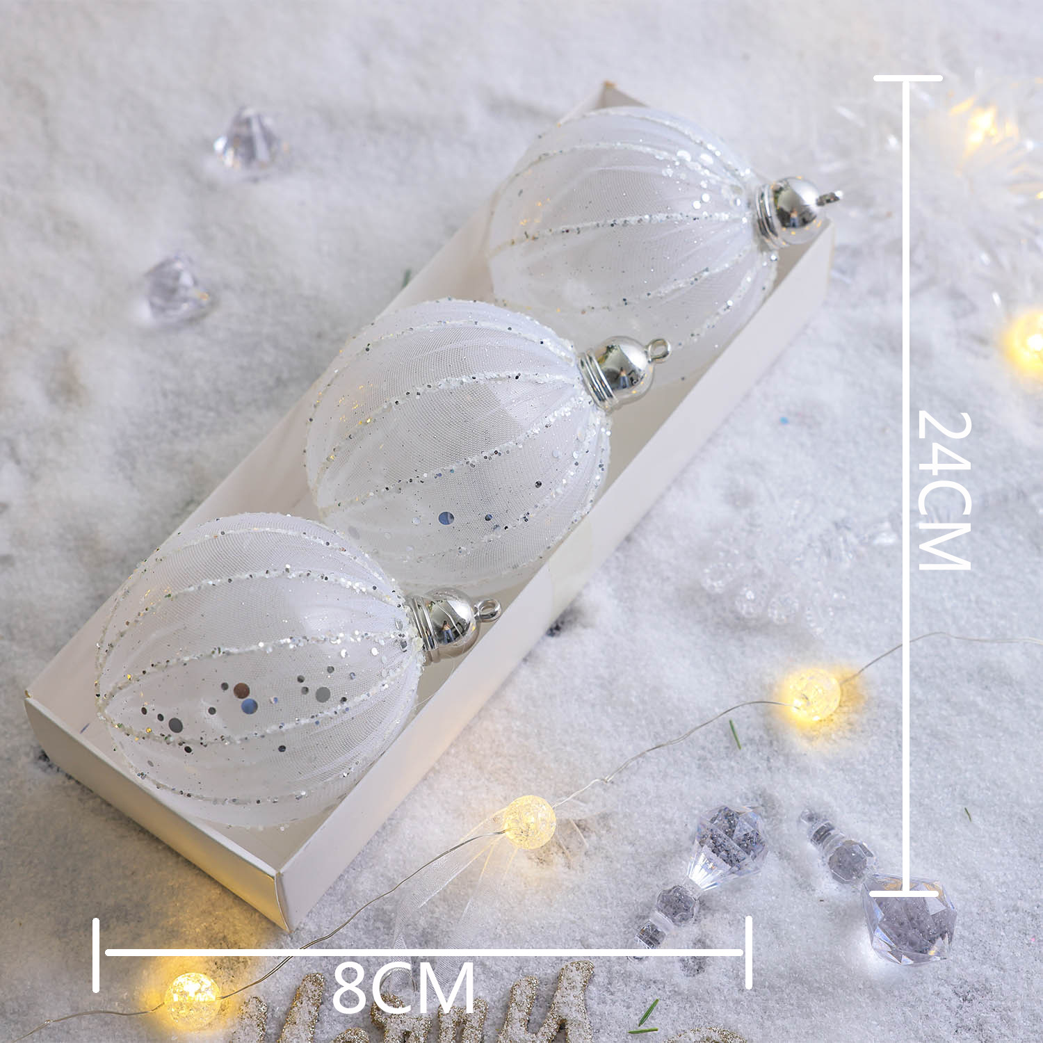 Nuevo americano ins BOLA DE Navidad Bola de lentejuelas bola pintada decoración del árbol de Navidad colgante decoración de la ventana de Navidad