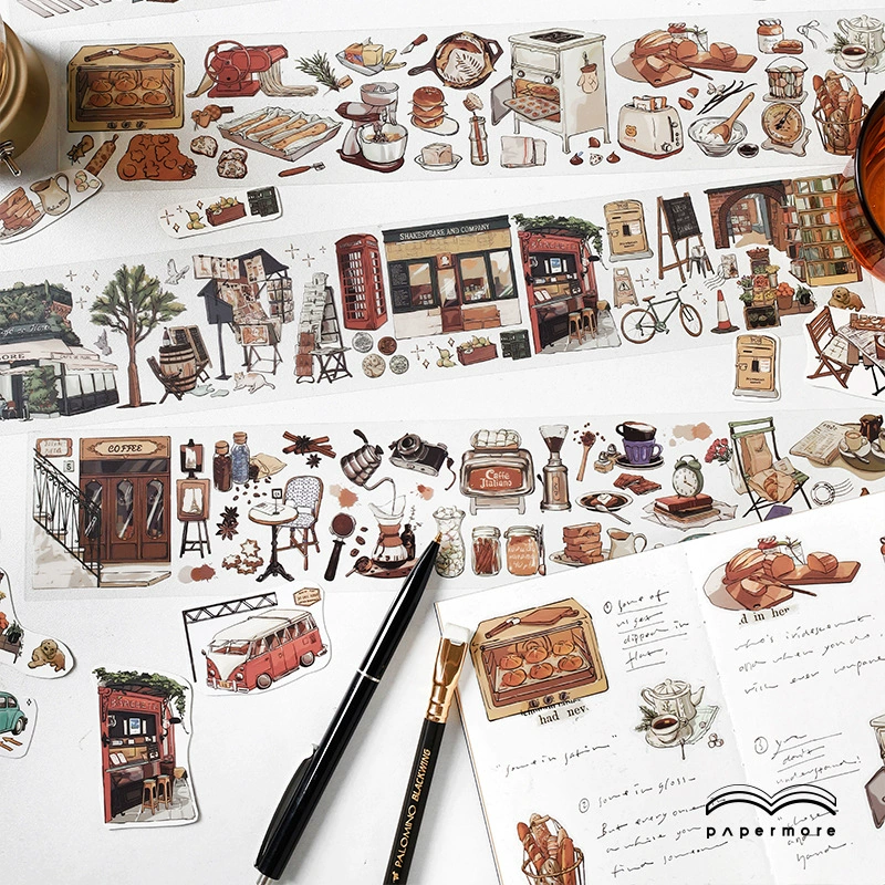 Papermore PET длинная лента эскиз путешественник дневник серия креативный ручной рисунок DIY декоративная публикация 4 модели